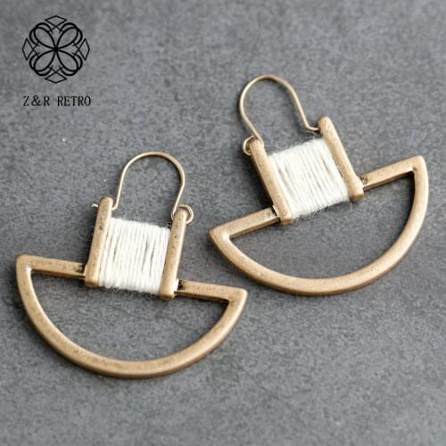 Metal Hangling Earrings For Women Geometric Zinc Alloy Statement Earrings Ethnic Drop Pendientes Bohemia Fashion Jewelry Women