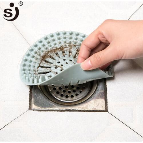 SJ SJ Silicone Sink Strainer Collect Drain Sewer Hair Filter Bath Stopper Floor Kitchen Accesories Gadgets Colanders Strainers
