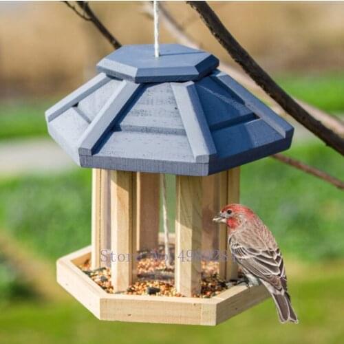 Nordic Creative Small house Field bird feeder outdoor Wild bird Feeder Household balcony patio Bird food box decoration