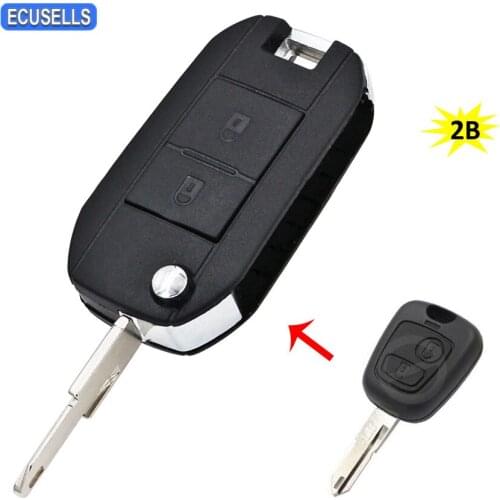 2 Button Folding Flip Remote Car Key Shell Case Housing for Peugeot 206 107 207 307 407 106 For Citroen C2 C3 C4 Xsara Picasso