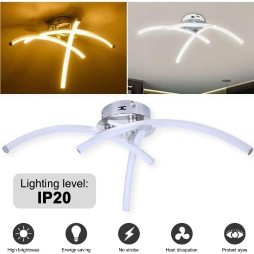 Modern LED Ceiling Light 3 Arches Modern LED Lamp for Living Room Bedroom Kitchen Ceiling Lamp