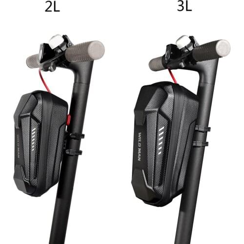 WILD MAN Electric Scooter Front Storage Bag EVA Hard Shell 2/3L Large Capacity Skateboard Hanging Case Pack Pouch for M365 Pro