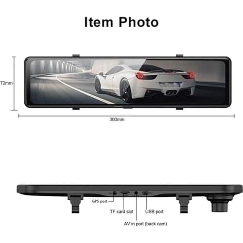 UNCOM DVR Dash 12inch right camera GPS LDWS dual HD1080P mirror car DVR car dvr reversing image