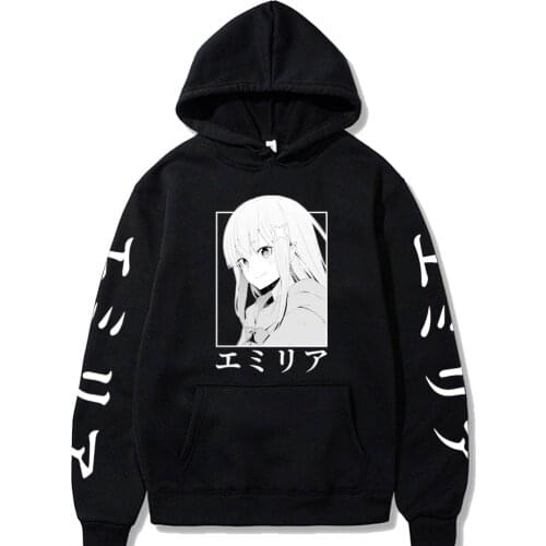 Women Long Sleeve Streetwear Re Zero Starting Life in Another World Satella Hoodies Emilia Pullover Tops