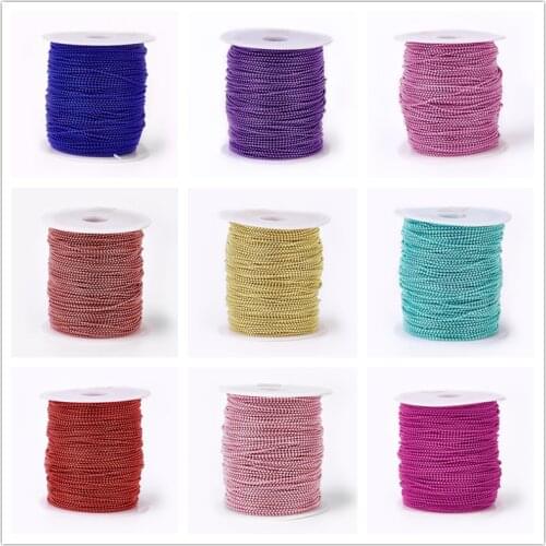 1.5mm 2mm Soldered Iron Ball Chains with Spool for DIY jewelry making bracelet necklace ,about 100yards/roll(91.44m/roll) F50