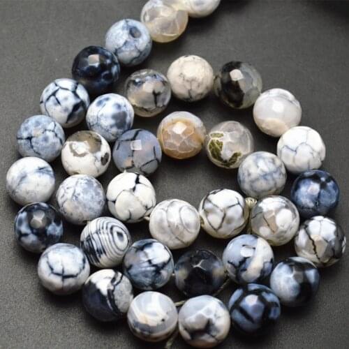 10mm Faceted White Color Fire Stone Round Beads