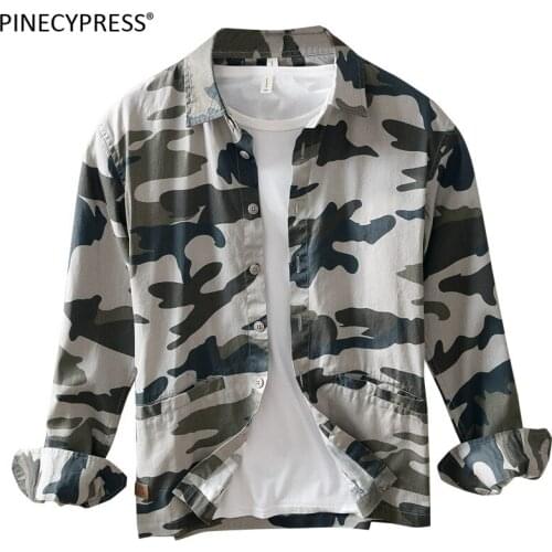 100% Cotton Anti-pilling Soft Spring Summer Autumn Camouflage Long Sleeve Man Shirt Military Army Male Quality Casual Men Shirts