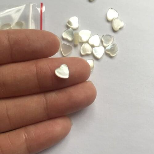 100PCS/Lot Hill-san Lotus Mother of Pearl shell Beads 6MM Heart Shape For DIY Jewelry