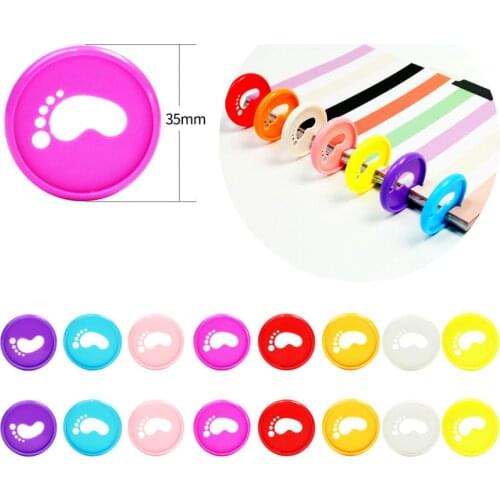 100PCS Cute Foot Pattern Mushroom Binding Disc Buckle Notebook Plastic Binding Ring Loose-leaf Button Hand Ledger Accessories
