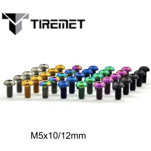12Pcs M5x10/12mm Disk Brake Rotor Titanium TI Bolts T25 Torx Srew MTB Bicylce Bottle Holder Bolt Bike Water Bottle Cage Tiremet