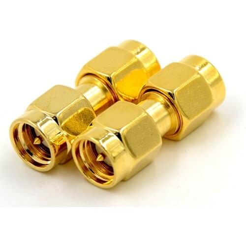 2Pieces SMA Male to SMA Male Plug in series RF Coaxial Adapter Connector Wholesale