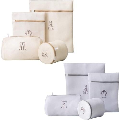 4 Pcs Mesh Laundry Bags,Travel Clothing Storage Bag,Garment Washing Bags for Lingerie Bra,Blouse,Jeans,Socks