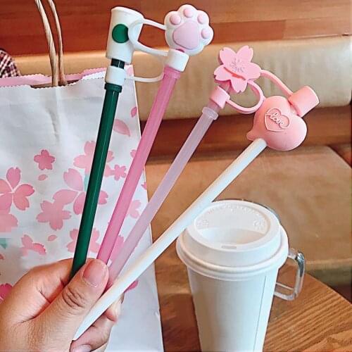 5Pcs/lot Silicone Straw Tips Cover Reusable Dust-proof Drinking Straw Tips Lids Milk Tea Coffee Straw Dust Cap For 6-8mm Straw