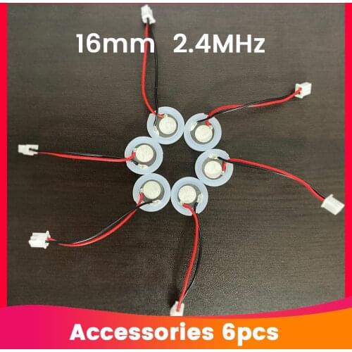6pcs 16mm 2.4Mhz Ultrasonic Mist Maker Fogger Atomizing Transducer Oscillating Blade Piezoelectric Ceramic Air Humidifier Acces