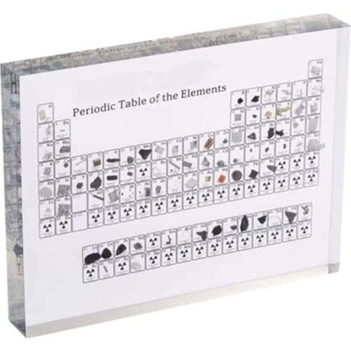 Acrylic Periodic Table Display Kids Teaching School Day Teachers Day Birthday Gifts Periodic Table Display with Real Elements