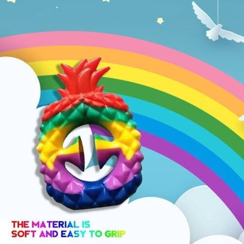 Anti Stress Fidget Toy Rainbow Stress Reliever Toy Simple Dimple Silicone Dimple Finger Training Hand Grip Dimple Fidget Toys