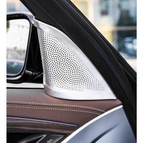 Car Door Stereo Speaker Frame Cover Decoration Audio Loudspeaker Trim For BMW 5 Series G30 2018-20 Interior Accessories