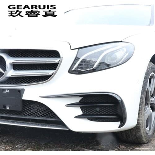 Car Styling For Mercedes Benz E Class E63 For AMG Head Front Fog Light Eyelid Decoration Covers Trim Stickers Auto Accessories