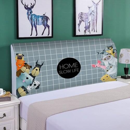 Cartoon Animals Printed Bedside Cover Bed Head Cover Full Enclosed Elastic Dust-proof Bed Head Cover/ Protective Cover