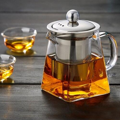 Colorful Heat-resistant glass Teapot 350ml With filter,tea pot Can be heated directly on fire Strainer Heat Coffee Pot Kettle
