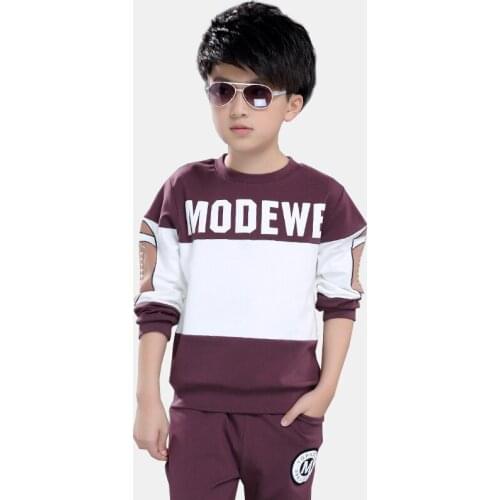 Kids Sets Coat+pant 2pc Sport Sets Childrens Suits for Boy Clothes Cotton Letter O-Neck Tops 5-8 10 12 Ages