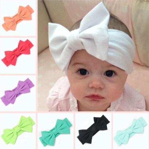 Baby Headband Elastic Candy Solid Color Head Wrap Newborn Head bands Bowknot HeadBand Bows kids Baby Girl Hair accessories