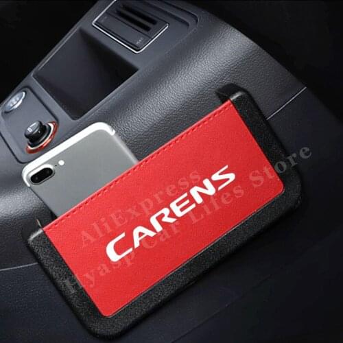 Car Organizer Box For KIA Carens Accessories Auto Mobile Phone Sticky Box Pu Leather Car Styling Interior Parts
