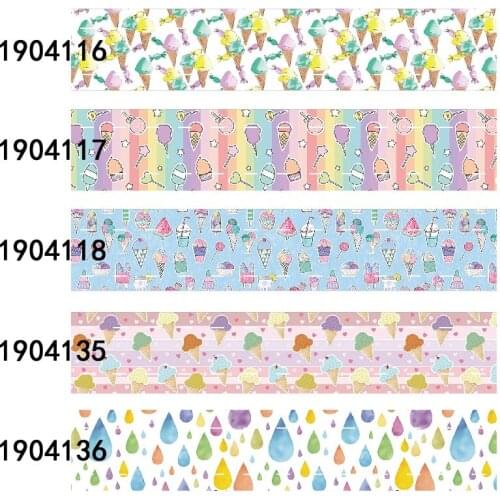 FLRARIBBON watercolor icecream printed ribbon