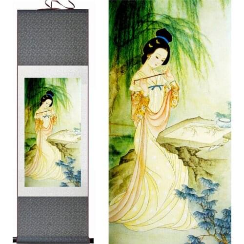 Pretty girl painting Chinese Art Painting Home Office Decoration Chinese painting art figure painting