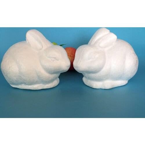 2pcs/13cm,Artificial Foam Solid Rabbit,Styrofoam DIY Wedding Party home Decoration,Kindergarten painting props,Easter Kids toy