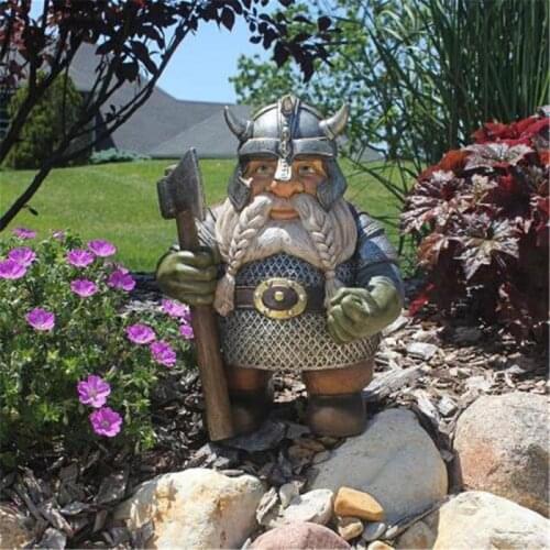 Hot!! Viking Victor Norse Crafts Display Mold Dwarf Gnome Statue Home Decoration Resin Statue Gardening Handicraft Ornaments