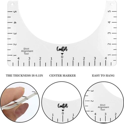 T-shirt Ruler T Shirt Alignment Tool T-Shirt Ruler Guide to Center Designs for Vinyl and HTV Heat Press Transfer 10x6" D