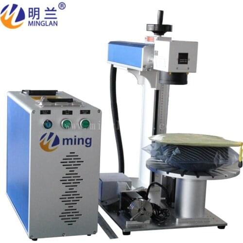 MLF-30W split fiber laser marking machine with rotary for pen marking