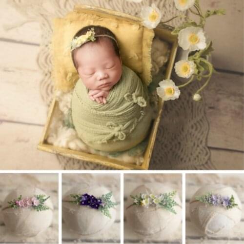 Newborn Photography Props Mini Flower Baby Headband Hemp Rope Baby Hairband Infant Photo Shoot Accessories Baby Headwear