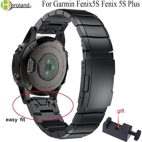 Genuine Stainless Steel Easy Fit watchstrap for Garmin Fenix 5s /5S plus Watch Band Quick release Replacement wristband bracelet