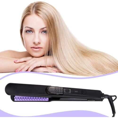Negative Ion Steam Hair Straightener Straightening Brush Hot Comb with 5 Heating Settings for Women Girls Wet Dry Hairs EU Plug