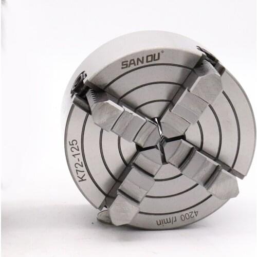 K72-125 4 Jaw Independent Lathe Chuck 125mm Four-Jaws 5'' Manual Chuck for CNC Lathe Fixture New
