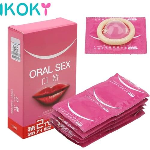 10pcs/Box Natural Latex Condoms Oral Sex Condoms With Peach Taste Blowjob Safe Sex Penis Sleeve Sex Toys for Couples