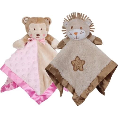 Furry Soft Baby Stuffed Animal Dotty Soothe Blanket Baby Sleeping Security Blanket Lions Pacify Towel Newborn Appease Blanket