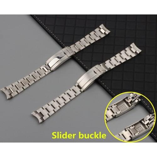 20mm Brushed Polish Silver Stainless steel Watch Band For Daytona Submarine for Role strap Sub-mariner Wristband slider buckle