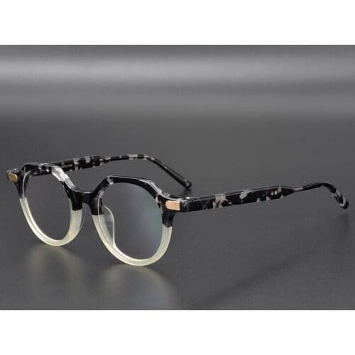 Retro Vintage Assorted Colors Acetate Myopia Eyeglass Frame Hand Made Women Men Wide Head Users Classical Oval Top Quality