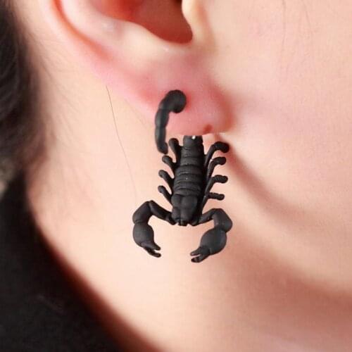 2020 1 Pair 3D Scorpion Stud Earrings Boucle Oreille Vintage Strange Things Cool Mens Earrings Oorbellen