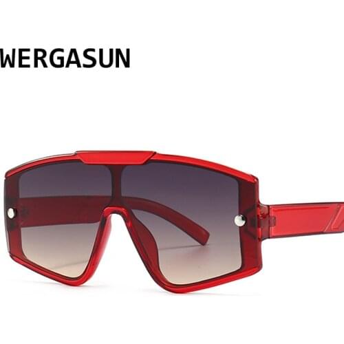 WERGASUN 2021 New Sunglasses Women Brand Designer Frame Oversize Gradient Sun Glasses Fashion Female Shades