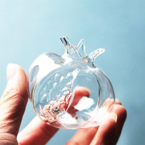 Pomegranate Glass Flower Vases, Decorative Rustic Floral Vases for Home Decor Centerpieces, Events, Single Flower Bud Vase