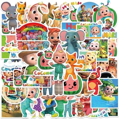 10/50pcs/Pack Cocomelon jojo Stickers Waterproof Skateboard Motorcycle Guitar Luggage Laptop Bicycle Sticker Kids Toys