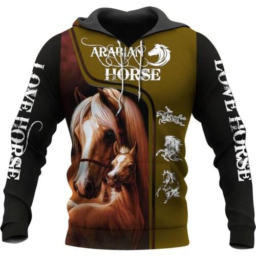 Arabian Horse 3D All Over Printed Hoodie For Men/Women Harajuku Fashion Animal hooded Sweatshirt Casual Jacket Pullover