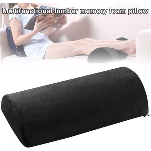 Half Moon Bolster Semi-Roll Pillow Ankle Support Lumbar Neck Pain Relief Memory Foam Pad