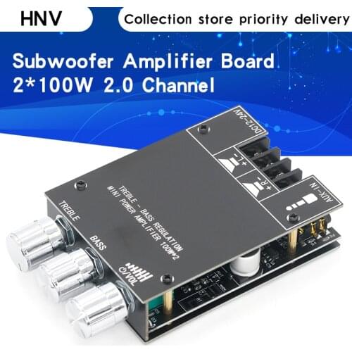 ZK-1002T TPA3116D2 Bluetooth 5.0 Subwoofer Amplifier Board 2*100W 2.0 Channel High Power Audio Stereo Amplifier Board Bass AMP