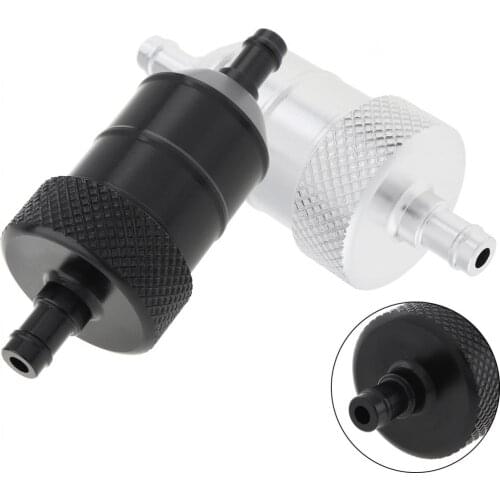 1/4" 6mm Motorcycle Fuel Filter Aluminum Alloy Black Petrol Filter Gas Cleaner Oil Filter Cleaner for Dirt Bike / ATV