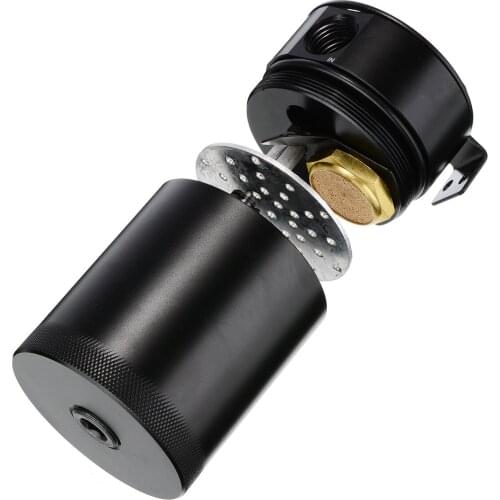 1pc Baffled 2-Port 3/8" NPT Aluminum Oil Catch Can Reservoir Tank Oil Catch Can Fuel Tank Two Hole Breathable Kettle Accessories